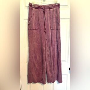 Three Bird Nest Robin Wide Leg Pant Petite Size M Mauve